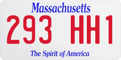 MA license plate 293HH1