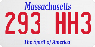MA license plate 293HH3