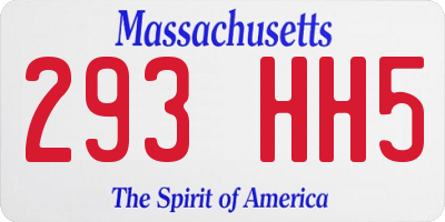 MA license plate 293HH5