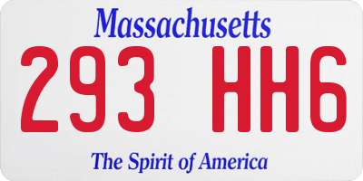 MA license plate 293HH6