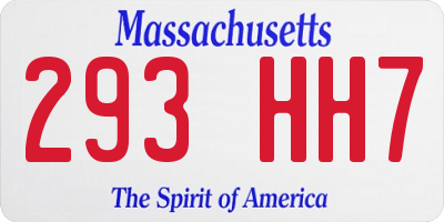 MA license plate 293HH7