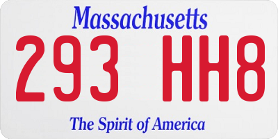 MA license plate 293HH8