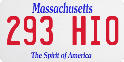 MA license plate 293HI0
