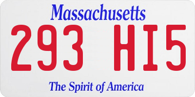MA license plate 293HI5