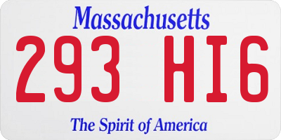 MA license plate 293HI6