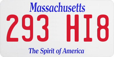 MA license plate 293HI8