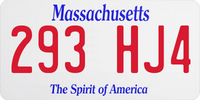 MA license plate 293HJ4