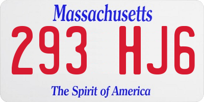 MA license plate 293HJ6