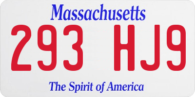 MA license plate 293HJ9