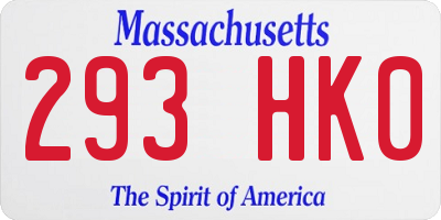 MA license plate 293HK0