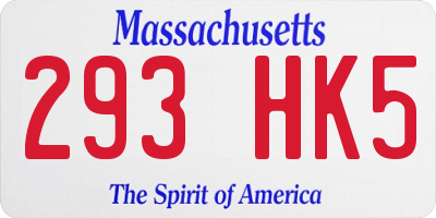 MA license plate 293HK5