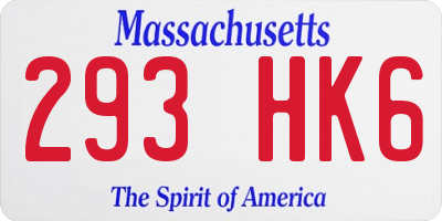MA license plate 293HK6