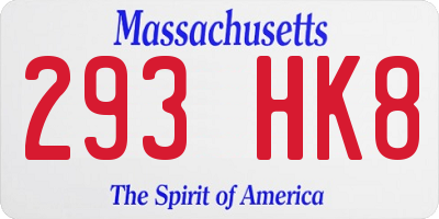 MA license plate 293HK8