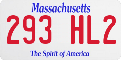 MA license plate 293HL2