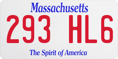 MA license plate 293HL6
