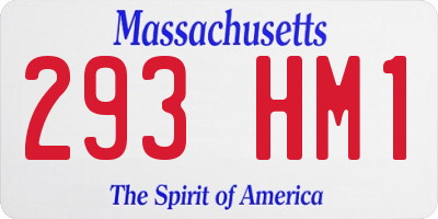 MA license plate 293HM1