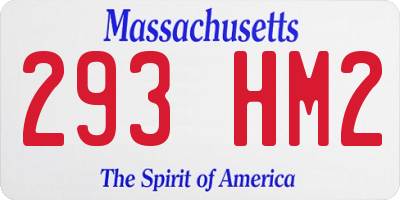 MA license plate 293HM2