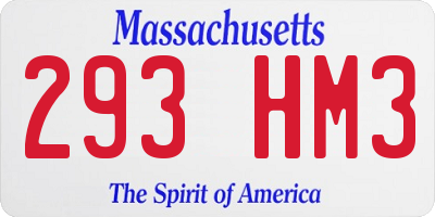 MA license plate 293HM3