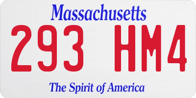 MA license plate 293HM4