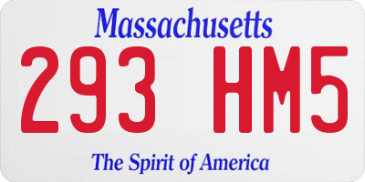 MA license plate 293HM5
