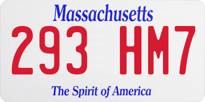 MA license plate 293HM7
