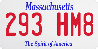 MA license plate 293HM8