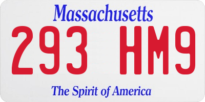 MA license plate 293HM9