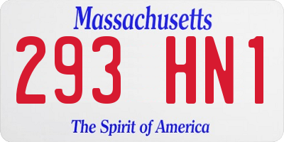 MA license plate 293HN1