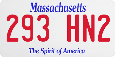 MA license plate 293HN2