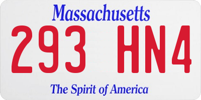 MA license plate 293HN4