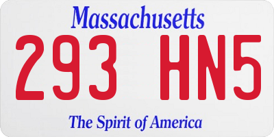 MA license plate 293HN5