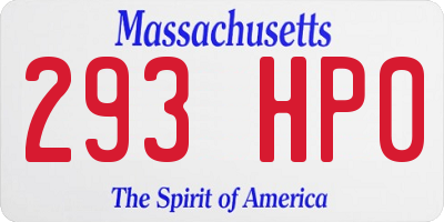 MA license plate 293HP0