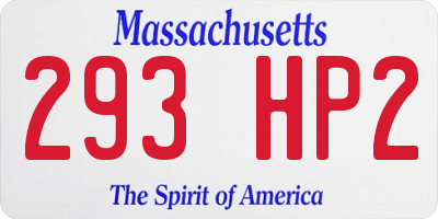 MA license plate 293HP2