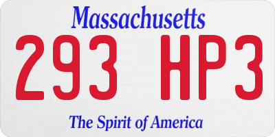 MA license plate 293HP3