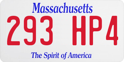 MA license plate 293HP4