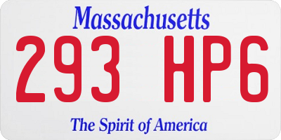 MA license plate 293HP6