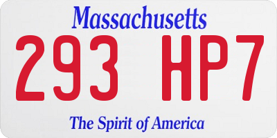 MA license plate 293HP7
