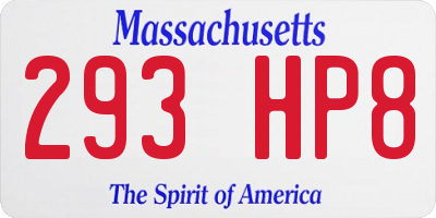 MA license plate 293HP8