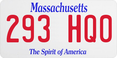MA license plate 293HQ0