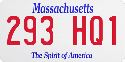 MA license plate 293HQ1
