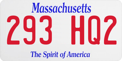 MA license plate 293HQ2