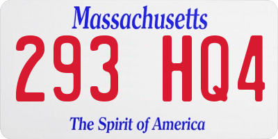 MA license plate 293HQ4