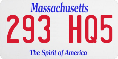 MA license plate 293HQ5