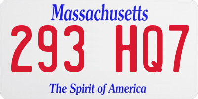 MA license plate 293HQ7