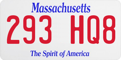 MA license plate 293HQ8