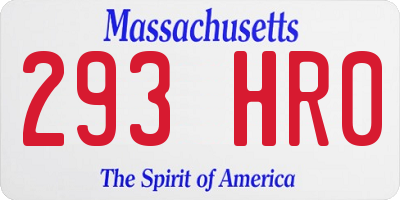 MA license plate 293HR0
