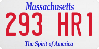 MA license plate 293HR1