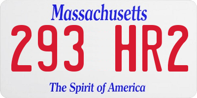 MA license plate 293HR2