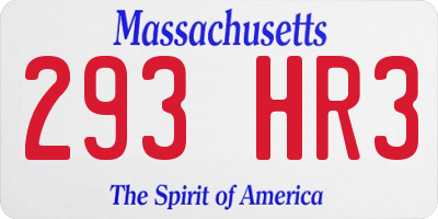 MA license plate 293HR3