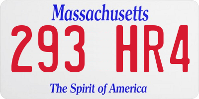 MA license plate 293HR4